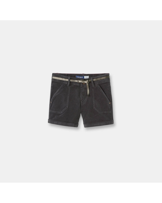 Short en velours fin gris fille