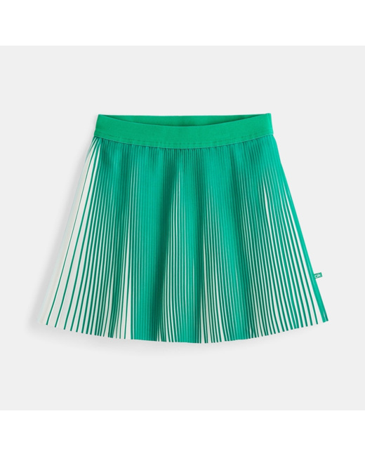 Jupe plissée graphique verte fille