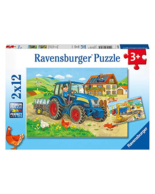 Puzzle - Chantier et ferme - 2x12 pièces