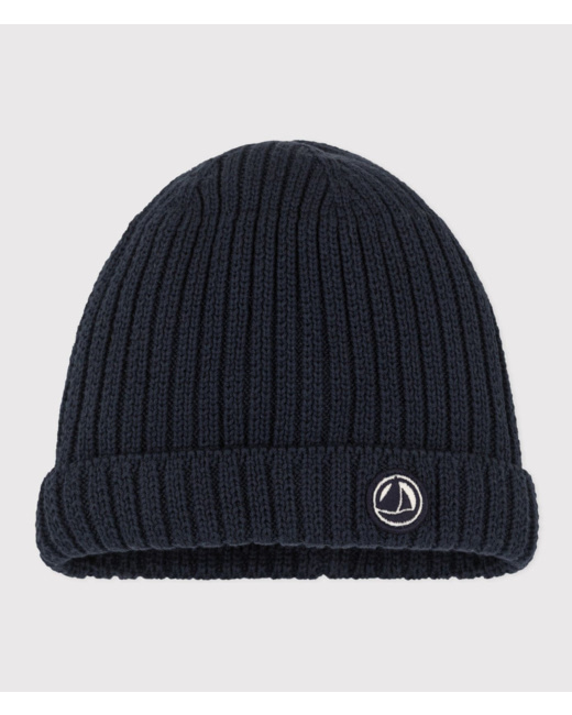 Bonnet bébé en tricot doublé en polaire