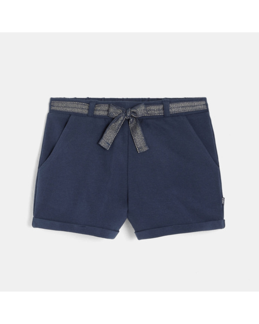 Short en molleton bleu fille