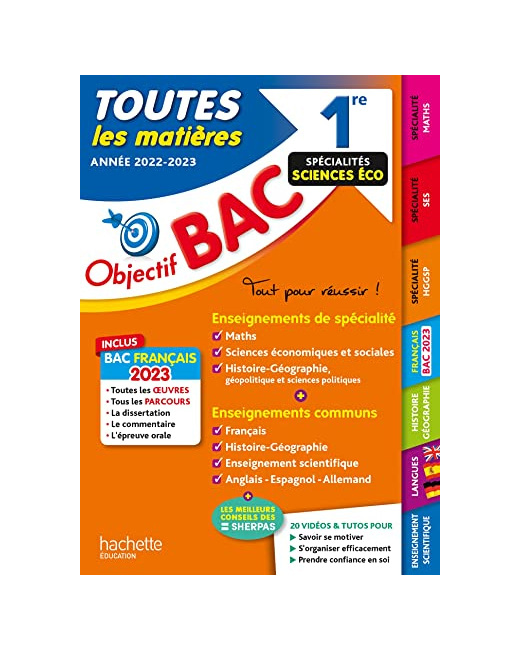 Objectif Bac 2023 - 1re Spécialités sciences éco Toutes les matières