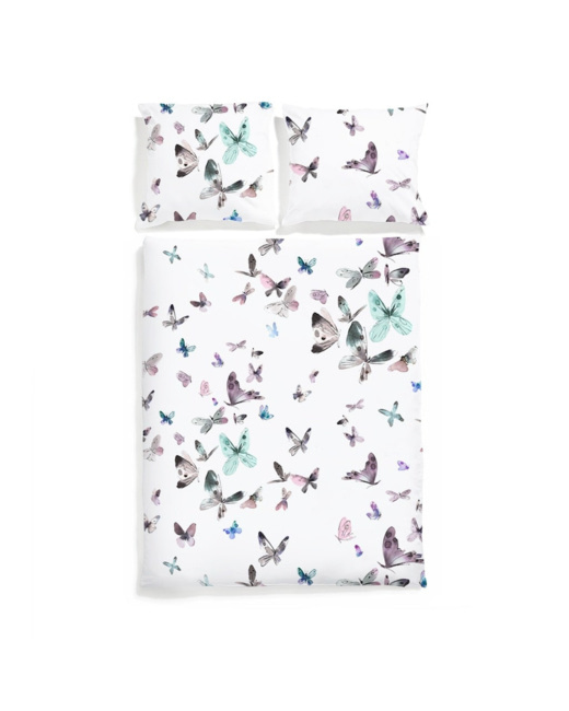 Housse de couette en satin de coton - Papillons