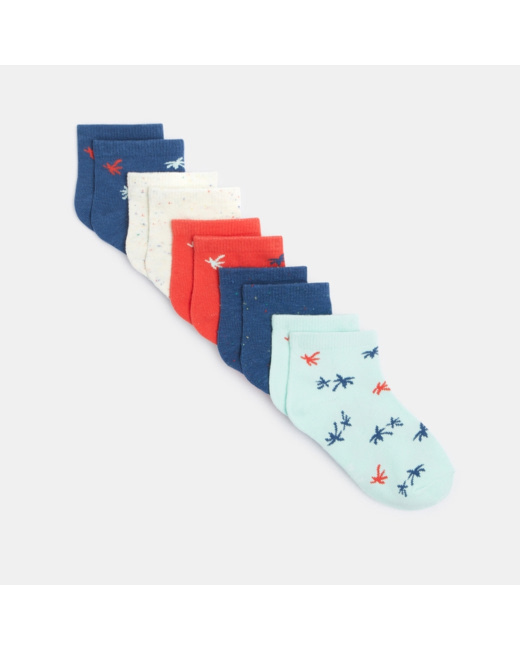 Socquettes fantaisie (lot de 5) turquoise garçon