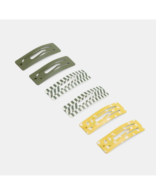 Pinces clic-clac assorties (lot de 6) vert fille
