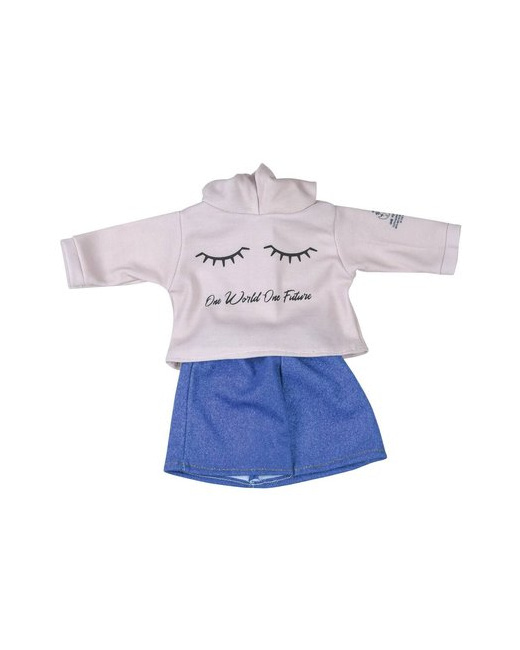 Ensemble pour poupée 38 cm - Sweat yeux et jupe One World One Future