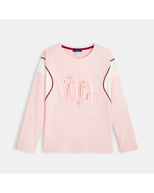 T-shirt à message en coton biologique rose fille