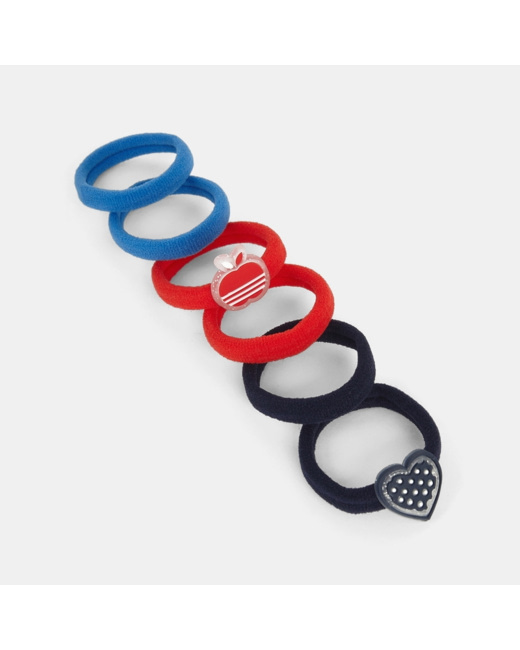 Elastiques moussés fantaisie (lot de 6) bleu fille
