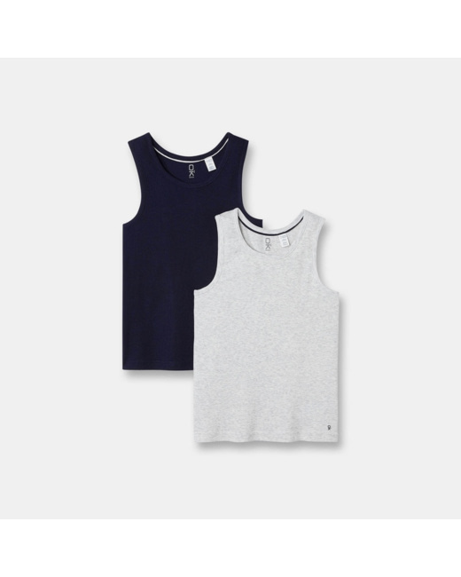 Débardeur côtelé (lot de 2) bleu garçon