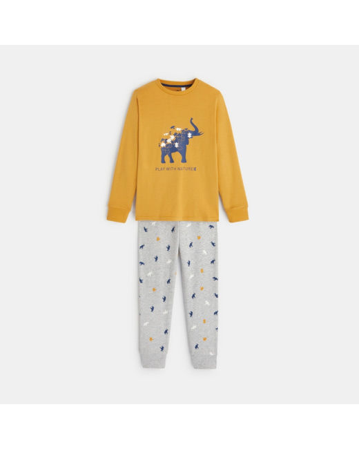 Pyjama 2 pièces en jersey jaune garçon