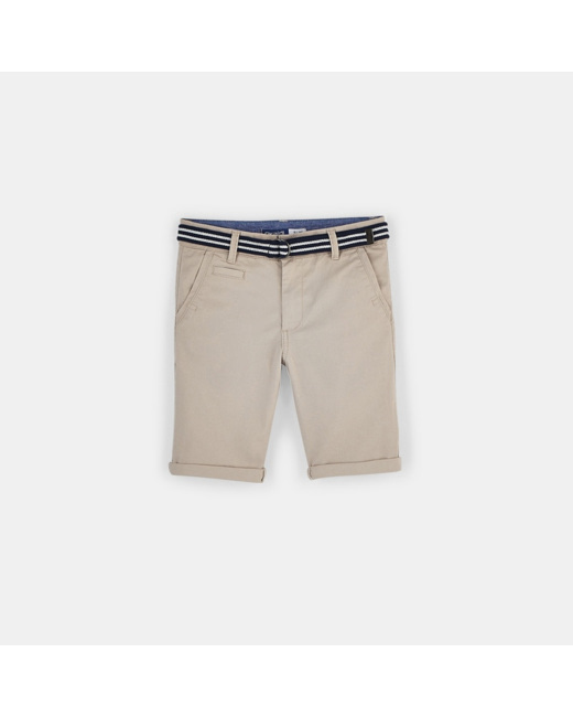 Bermuda slim en toile beige garçon