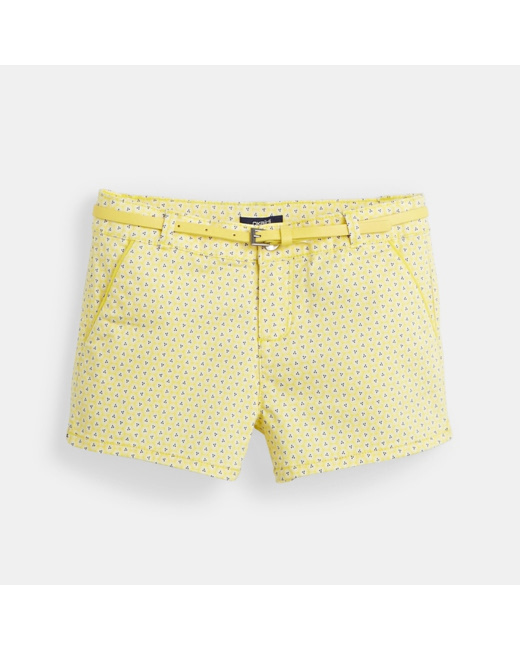 Short imprimé jaune fille