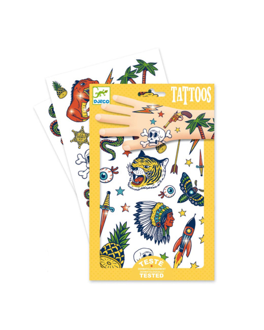 2 planches de tattoos cowboys et indiens