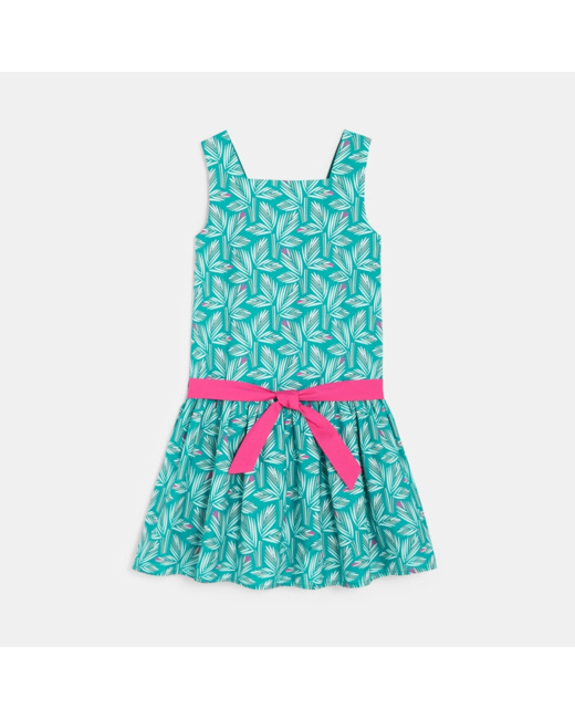 Robe sans manches imprimée verte fille
