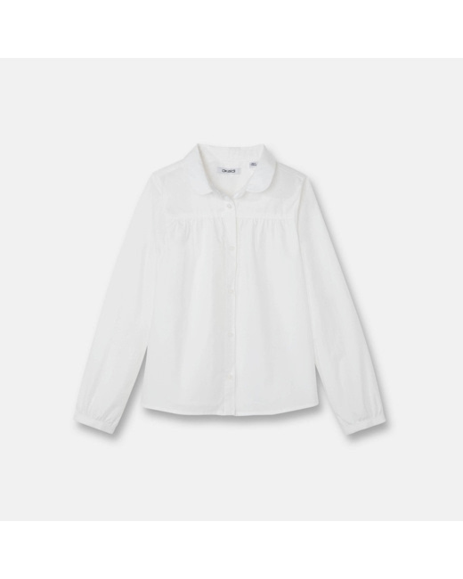 Chemise unie blanche fille