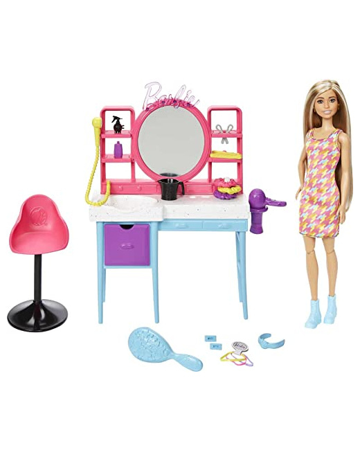 Barbie - Coffret Salon de coiffure ultra chevelure