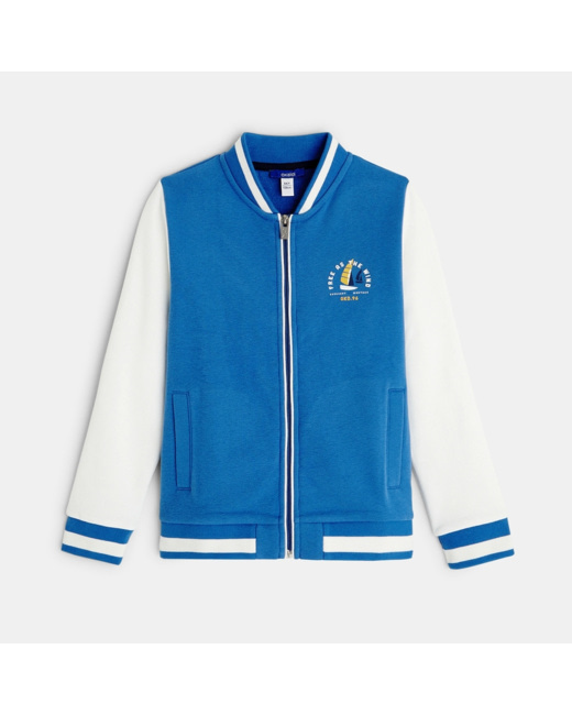 Sweat Teddy bicolore bleu garçon