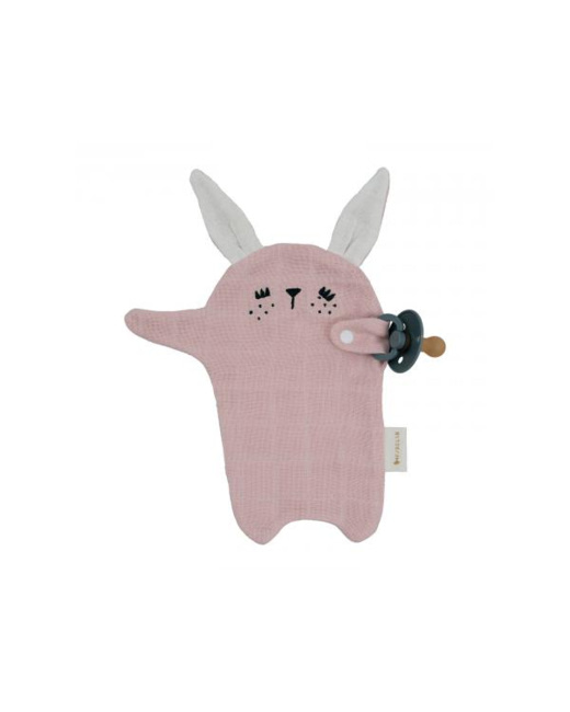 Doudou attache-sucette lapin