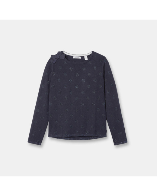 Pull à pois bleu fille