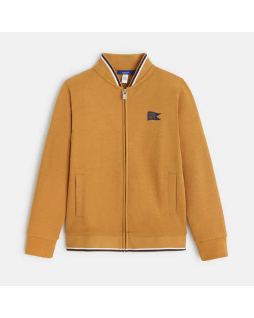 Sweat-shirt zippé façon teddy marron garçon