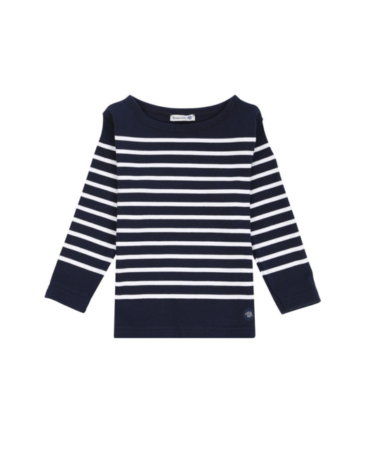 Marinière "Amiral" Kids - coton épais - Navire/Blanc