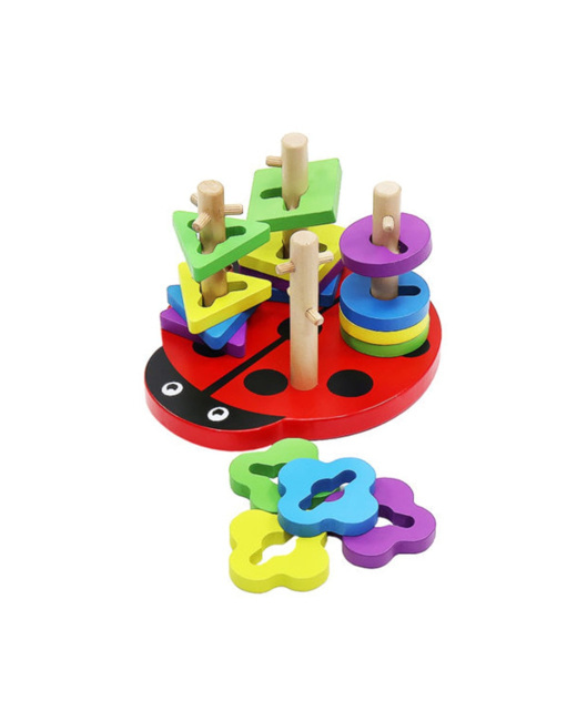 Jeu d'adresse Coccinelle en bois 1er âge