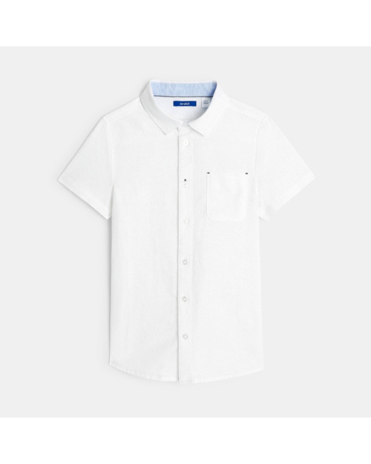 Chemisette chic unie blanche garçon