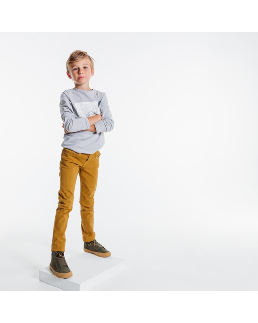Pantalon skinny en toile bi-stretch jaune garçon