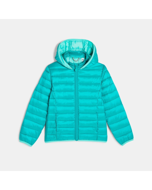 Doudoune à capuche verte fille