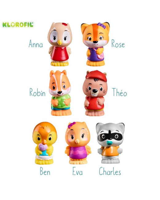 7 personnages famille "Klorofil"