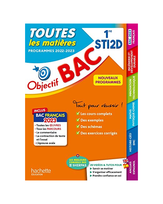 Objectif BAC 2023 - 1re STI2D Toutes les matières