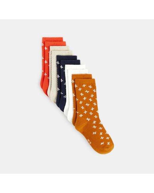 Chaussettes fantaisie (lot de 5) rouges fille