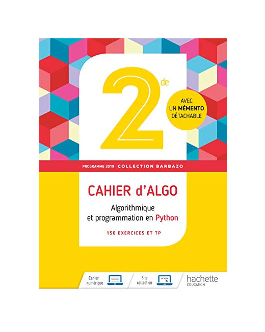 Barbazo algo 2nde - Cahier d'exercices - Ed. 2019