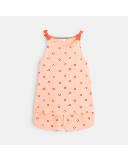 Pyjama d'été imprimé rose fille