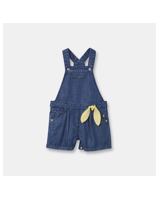 Salopette courte en toile bébé fille