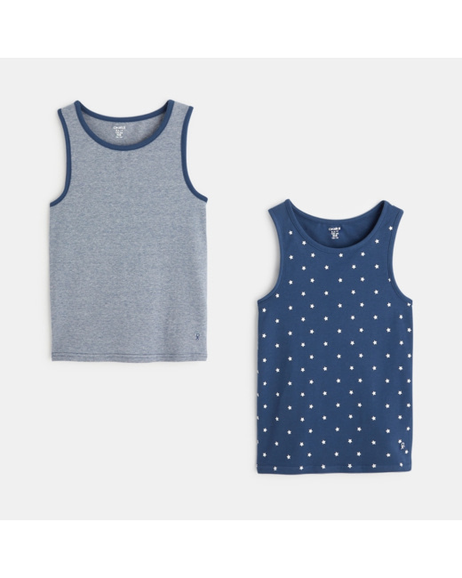 Débardeur en jersey doux (lot de 2) bleu garçon