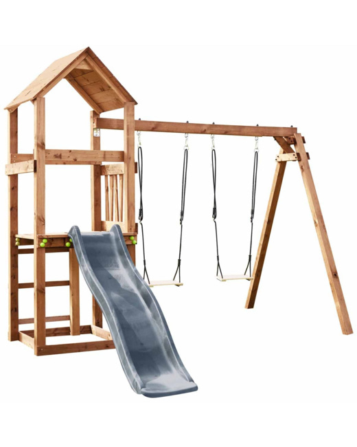 Aire de jeux en bois avec balançoire et toboggan Nouméa