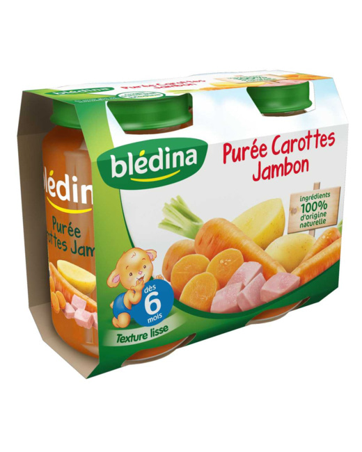 Pot Purée de Carottes Jambon 2x200g
