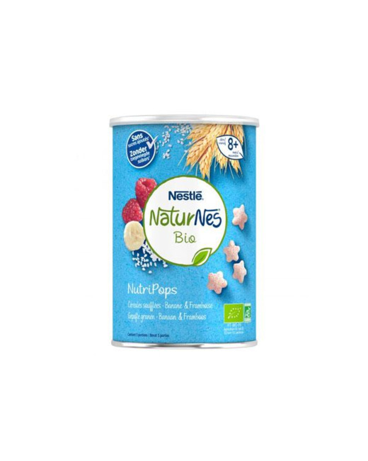 Naturnes - Nutripops Céréales soufflées, banane et framboise