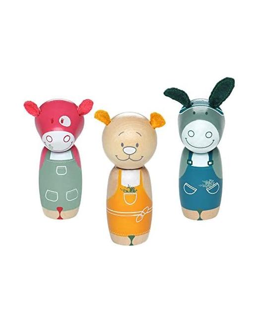 Set 3 personnages Jardinies Bois