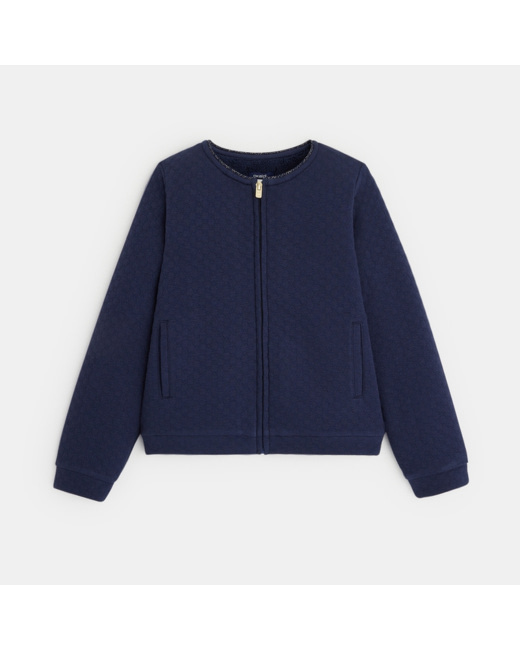 Sweat-shirt doublé en polaire sherpa bleu fille