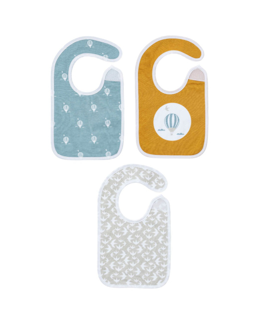 Lot de 3 bavoirs naissance