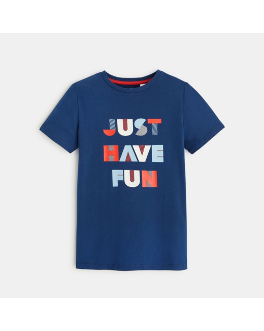 T-shirt à message bleu garçon
