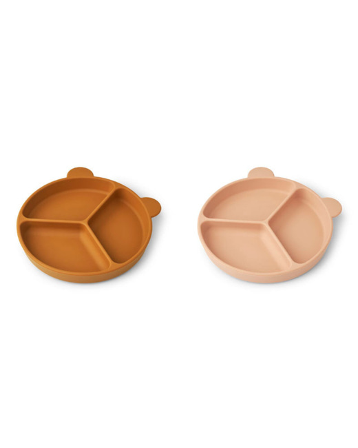 Lot de 2 assiettes à compartiment Stacy - Mustard / Tuscany rose mix
