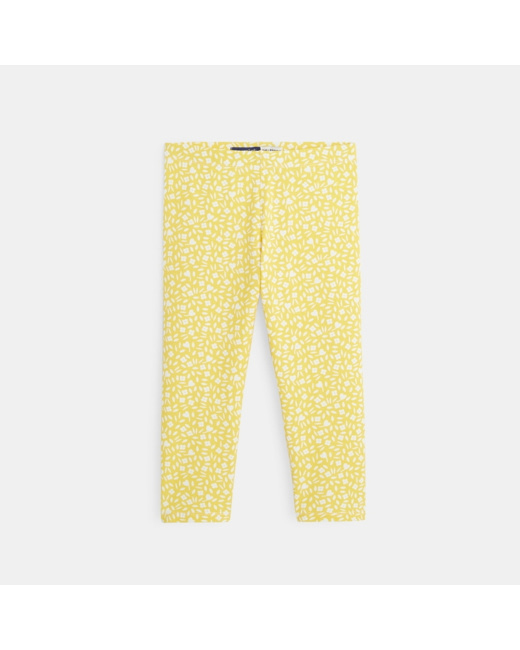 Legging 3/4 imprimé fleuri jaune fille