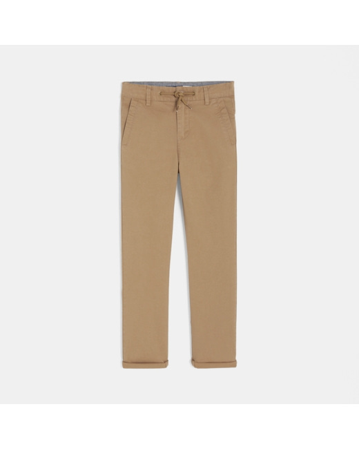Pantalon relax fit stretch beige garçon