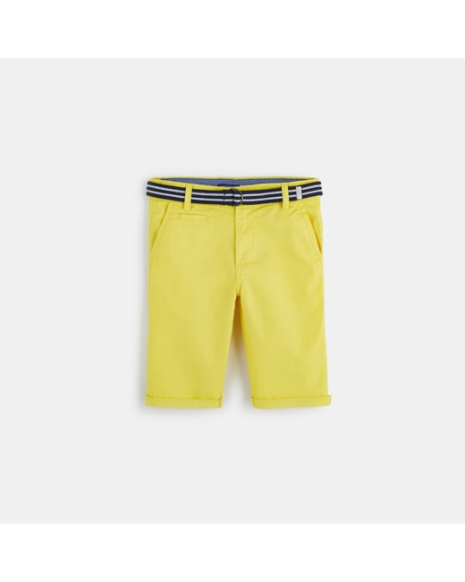 Bermuda slim en toile jaune garçon