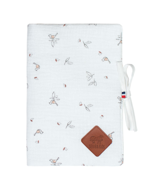 Protège carnet de santé bébé en gaze de coton, Melody