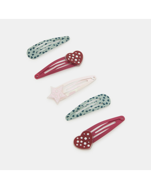 Barrettes clic-clac fantaisie (lot de 6) bleu fille