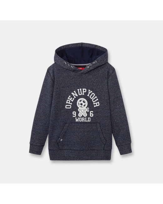 Sweat-shirt à capuche bleu garçon